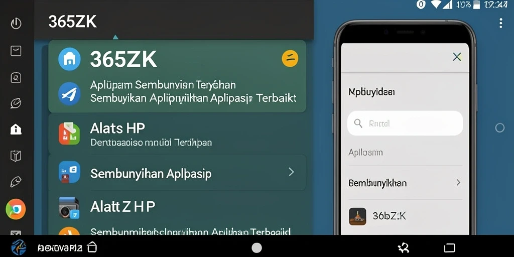 Tangkapan layar antarmuka 365ZK saat menyembunyikan aplikasi.
