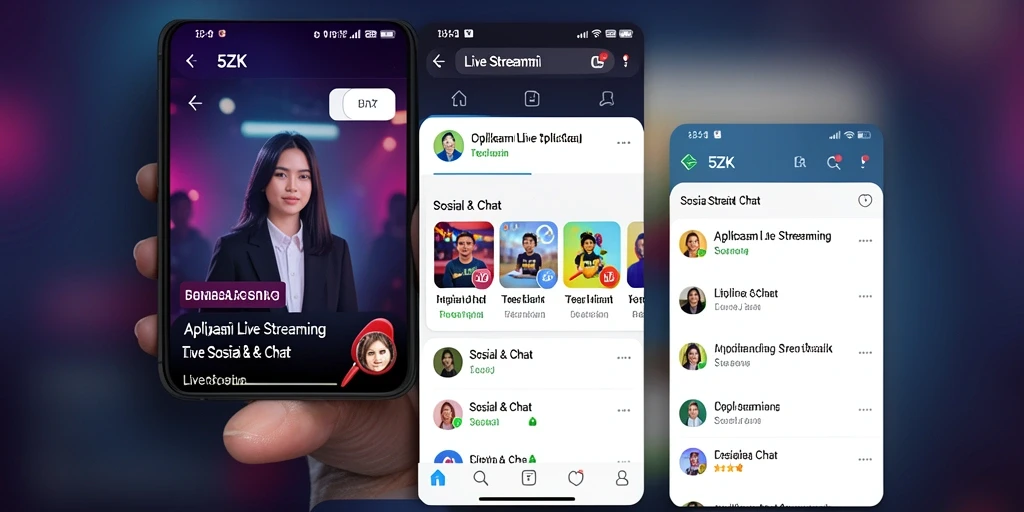 Antarmuka pengguna 5ZK yang interaktif dan menarik untuk Live Streaming.