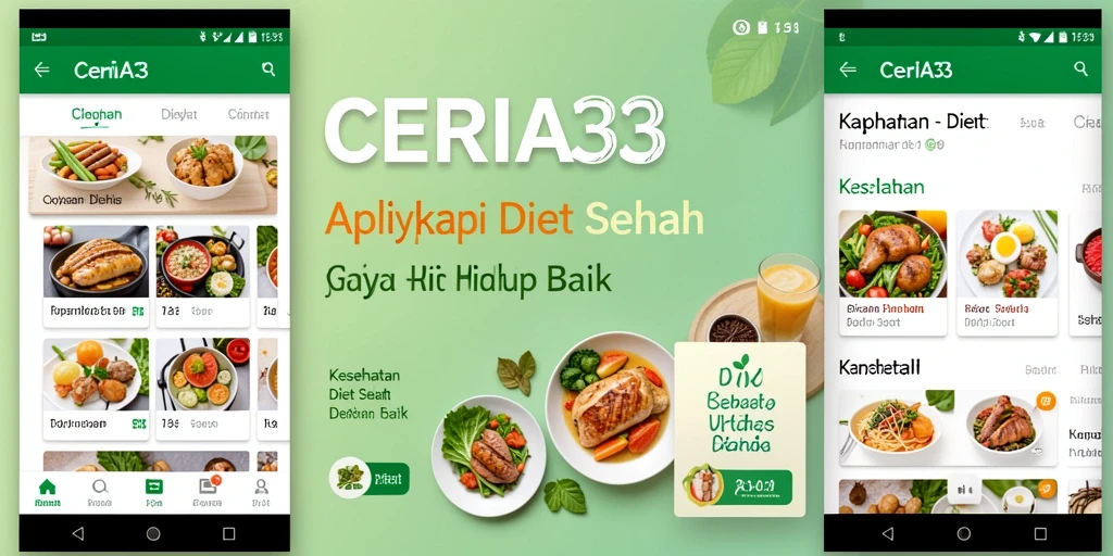 Tampilan antarmuka CERIA33 yang menarik dan user-friendly untuk Diet Sehat.
