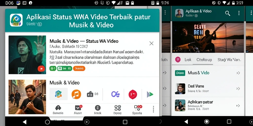 Antarmuka D06 yang elegan dan fungsional untuk Status WA Video.