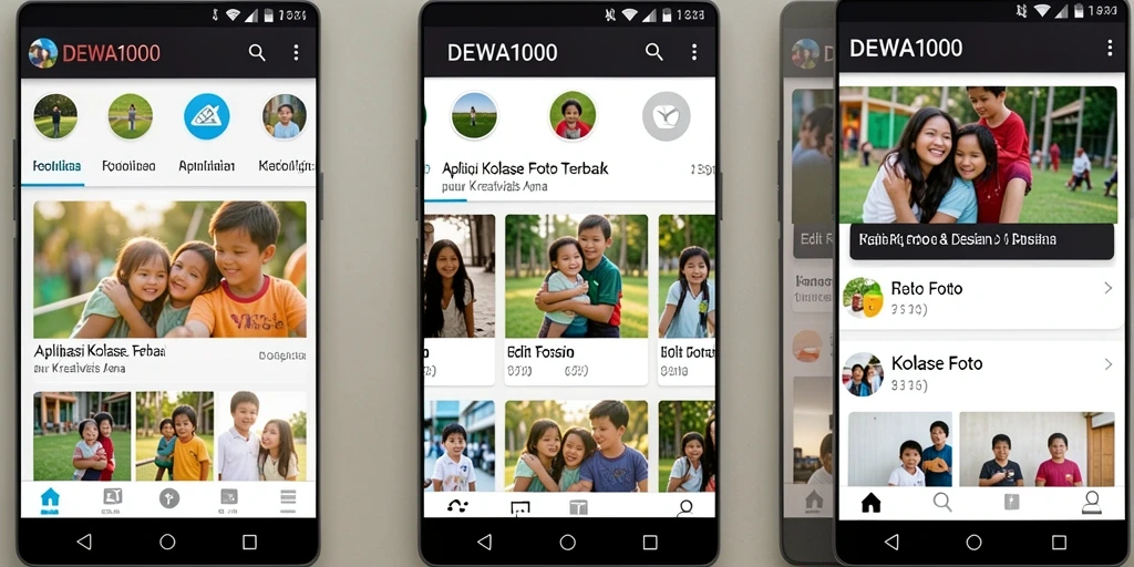 Tampilan antarmuka DEWA1000 yang menarik dan fungsional untuk Kolase Foto.