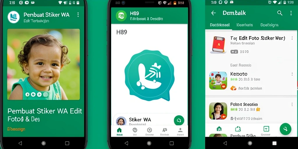 Antarmuka H89 yang sederhana untuk membuat stiker WhatsApp.