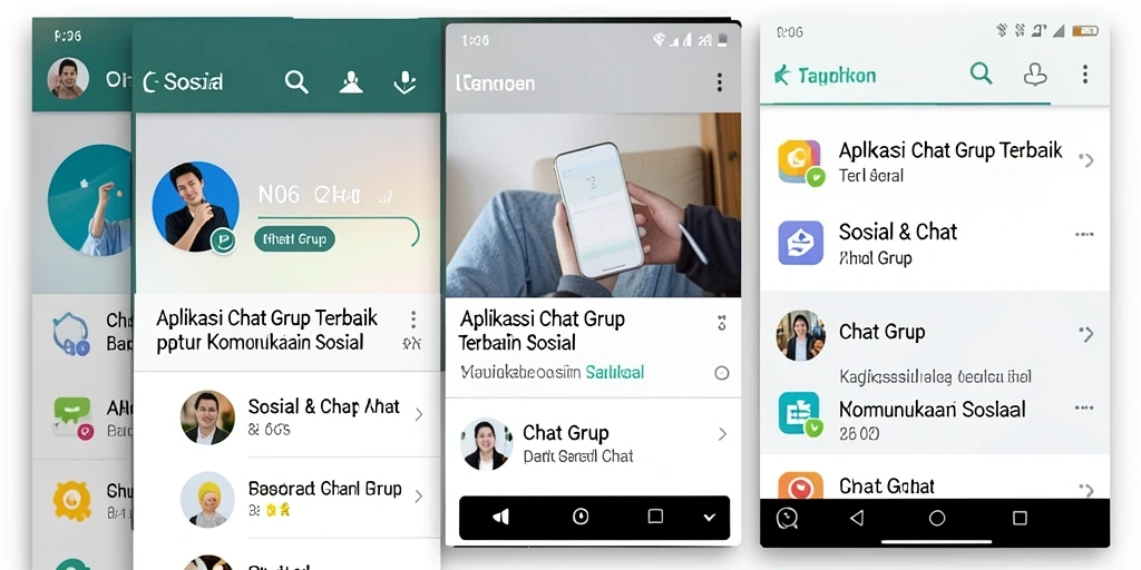 Antarmuka N06 yang sederhana dan fungsional untuk chat grup.