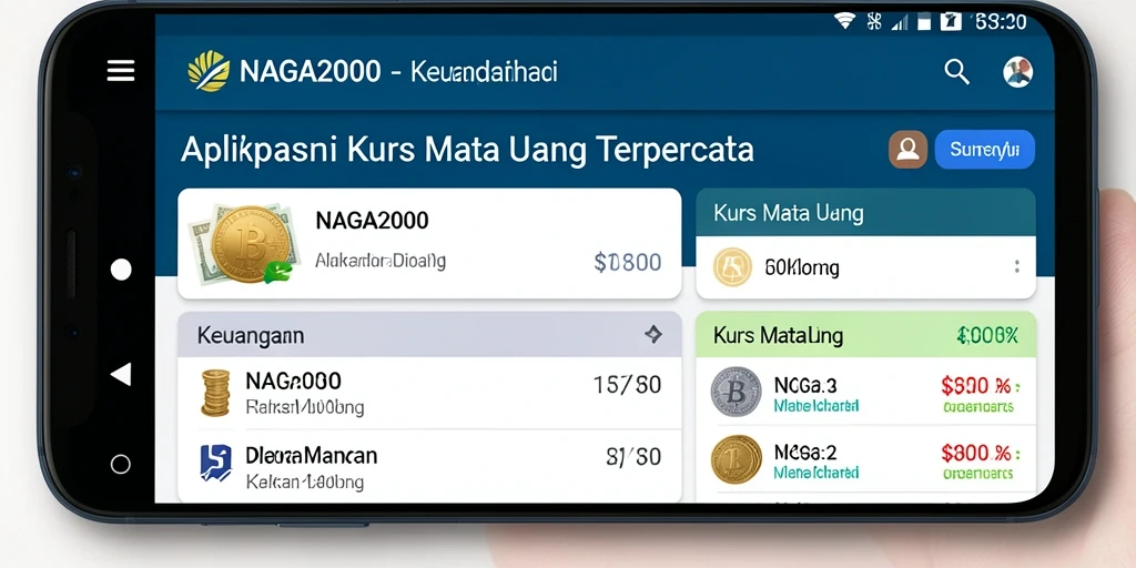 Tampilan antarmuka NAGA2000 yang menarik dan informatif untuk kurs mata uang.