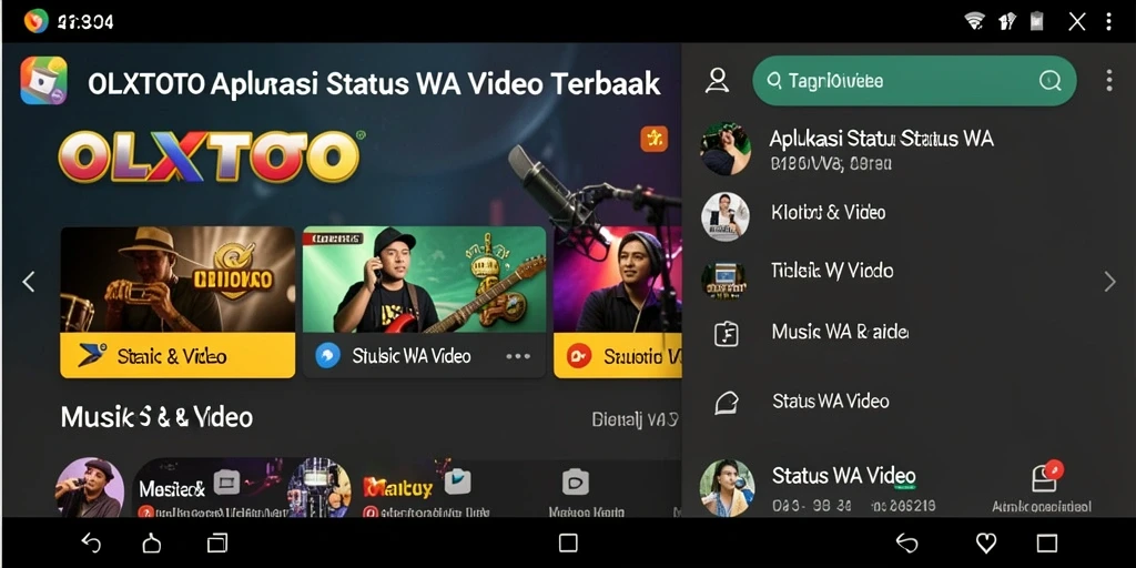 Tampilan antarmuka pengguna OLXTOTO untuk Status WA Video yang menarik.
