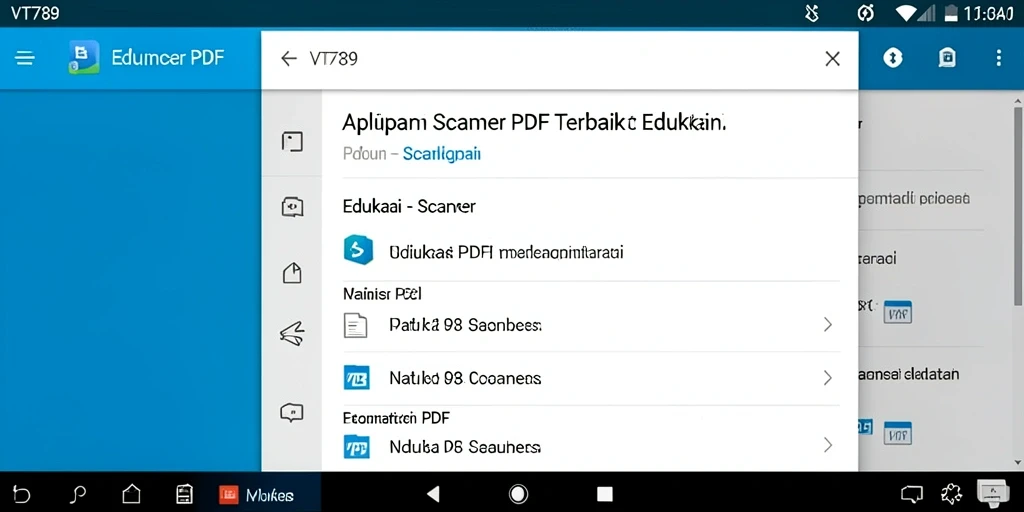 Antarmuka dan fungsi utama aplikasi Scanner PDF VT789.